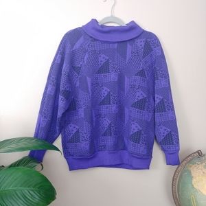 Vintage geometric purple sweater size S-L